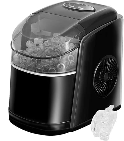 IJsblokjesmachine Zelfreinigend 12 kg per Dag - Stille Ice Maker met 6 min Productietijd - Compacte IJsblokjesmaker voor Thuis, Keuken, Kantoor, Bar en Feest