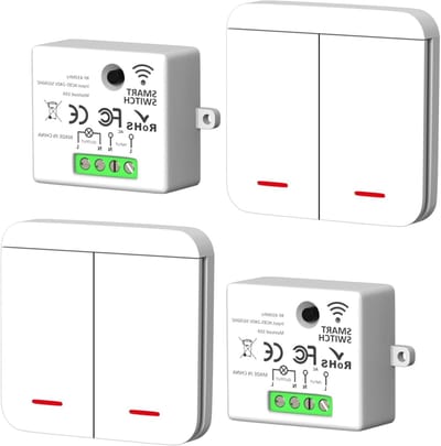 Draadloze Schakelset 433MHz met Radiozender en Ontvanger, 2200W/10A, Muurbevestigd RF Verlichtingssysteem voor Slimme Huizen