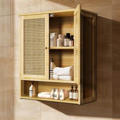 Wandkast voor Badkamer met 2 Deuren, Modern Design, Ruimtebesparend en Stijlvol Badmeubel