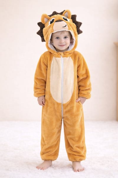 Onesie Leeuw | 2,5 - 4 jaar | 104 cm | Fleece | Warm | Carnaval | Kind | Verkleden | Jongens | Meisjes