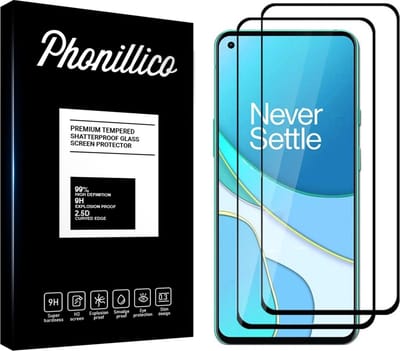 Screenprotector voor OnePlus 8T - 2 stuks Beschermglas van glas Transparante glazen schermbeschermfolie met zwarte randen