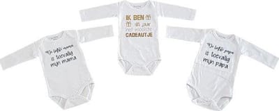 romper baby set met tekst jongen meisje lange mouw 3 stuks| liefste mama en papa en ik ben het mooiste cadeautje dit jaar| maat 62-68 | kraamcadeau kraamkado aankondiging bekendmaking zwangerschap geboorte voor de liefste aanstaande