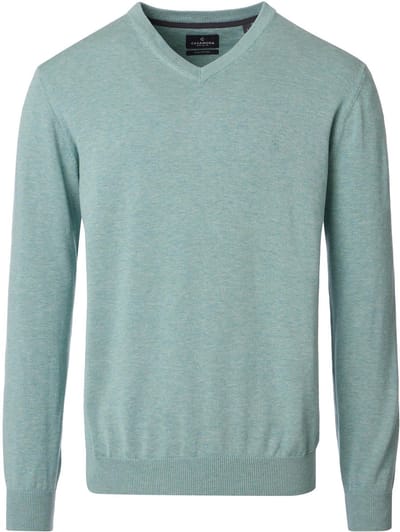 CASAMODA Pullover Lichtgroen - Maat M - Heren - Pullovers
