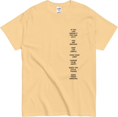 Inspirerend Tshirt met Quotes - Make Today Amazing - Dames & Heren - Korte Mouw - Geel - S