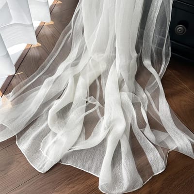 Zomerzijde Sjaal Dames Zonwering Effen Kleur Hoge Kwaliteit Moerbei Waterrimpeling Lange Sjaal Modetrend 200-78cm gray
