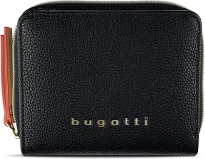 bugatti Portemonnee Ella Ladies Small Zip Around Wallet Black Zwart