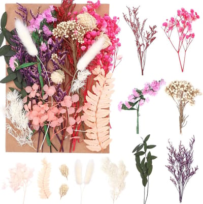 Gedroogd Bloemenboeket met Echte Geperste Bloemen voor DIY Epoxy, Sieraden, Nagelkunst en Kaarsen Maken - Multicolor Decoratie