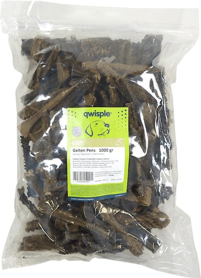 Qwisple Geiten Pens - Gedroogde 100% Natuurlijke Hondensnacks - 1000 gr