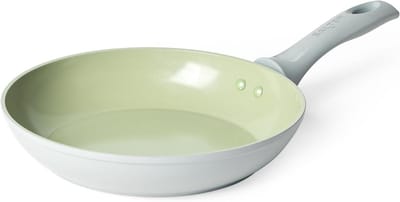 Gezonde 24cm Koekenpan - Keramische Anti-aanbaklaag, Inductie Geschikt, Klein Aluminium Koekenpan, Eenvoudig Schoon te Maken, Koel Blijvende Handgreep, Groene Kleur