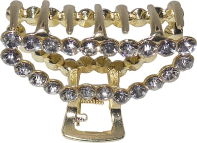 Haarklem met strass halve ronde goudkleurig