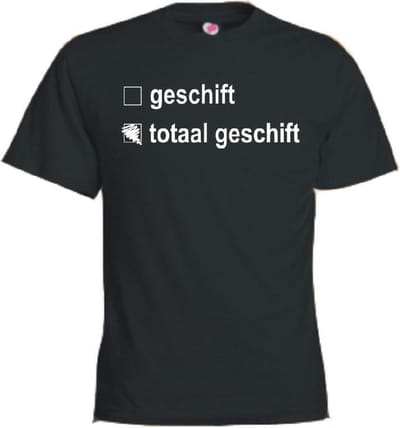 Mijncadeautje T-shirt - Totaal geschift - Unisex Zwart (maat L)