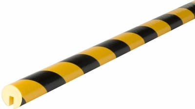 Knuffi stootrand randprofiel type B – geel-zwart – 5 meter - Geel & Zwart - 500 cm x 26 mm x 19 mm- - Polyurethaanschuim (PU) - - Voor binnen & buiten