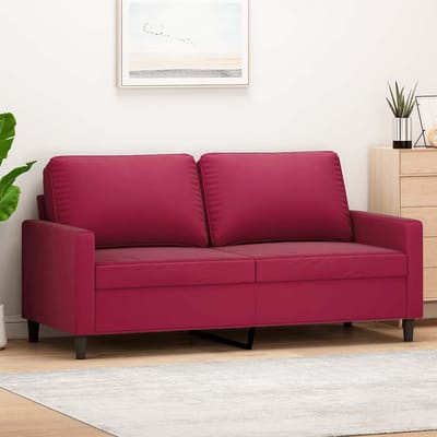 vidaXL - Tweezitsbank - 140 - cm - fluweel - wijnrood