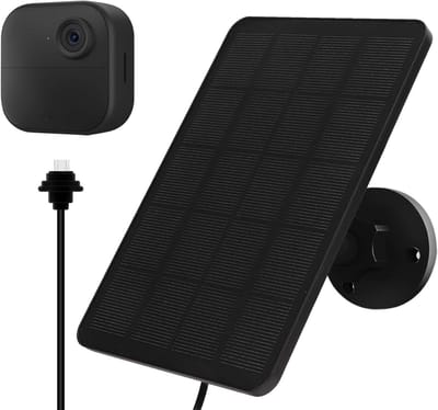 Zonnepaneel Camera - Zonnelader Camera - Continue Stroomvoorziening - IP65 Waterdicht - 4 meter kabel - Zwart