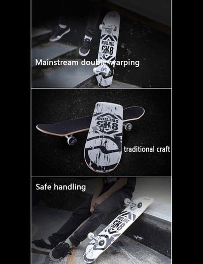Vierwielig Skateboard - Kunststof Board - Stad Verplaatsen - Esdoorn Dek - 80 x 19 x 10 cm - Water