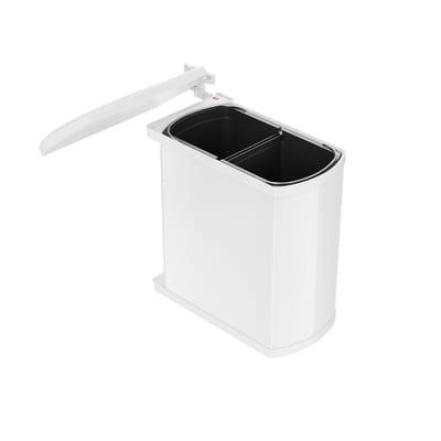 Hailo - Duo - 2x8 liter - inbouw prullenbak (Wit)