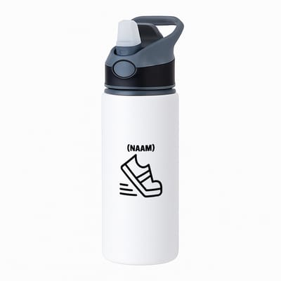 Hacebo® - Hardloopschoen waterfles met rietje zwart - Hardlopen - Hardloper - Sport - water fles - 650ML