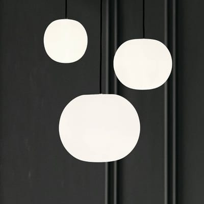 Casablanca hanglamp Acai, wit/zwart, 16 cm/21 cm/26 cm