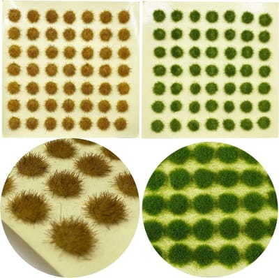 Simulatiegras Tufts in 2 Kleuren voor Miniatuurlandschappen, Modelbouw en Spoorwegdecoratie - Kunstgras voor Natuurlijke Effecten