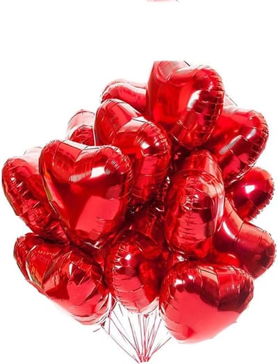 CHPN - Hartjes ballonnen - Ballon hartje - 10 stuks - Hart Ballonnenset - Rood - Folie - 45cm - Valentijnsdag - Liefde - Decoratie