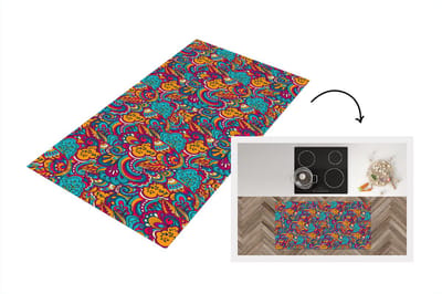 Keukenloper - Loper keuken - Hippie - Flora - Abstract - Patroon - 120x60 cm - Keukenloper vinyl