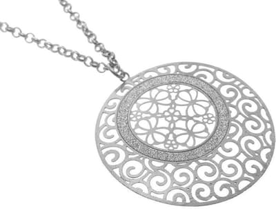 Behave - Korte ketting mat zilverkleur met ronde hanger - Nikkelvrij - Trendy mode accessoires