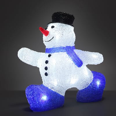 Deuba KerstfiguurSneeuwman M - LED Acryl 27cm –Wit Licht