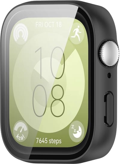 By Qubix - Waterproof Hard case - Zwart (mat) - geschikt voor Huawei Watch Fit 3