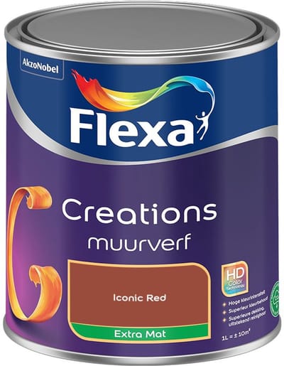 Flexa - Creations Muurverf Extra Mat - Iconic Red - Mengverf - 1 L