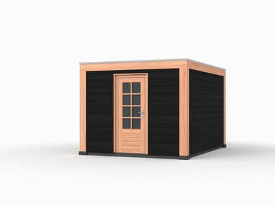 Douglas overkapping, 300 x 400, met zwarte schuur, Westwood Modern Plus