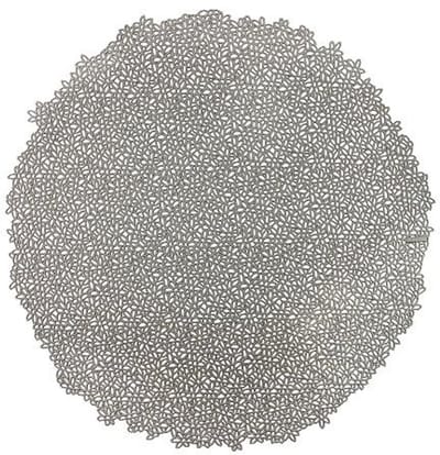 Placemat FLOWER, SET/6, dia 38cm, grijs