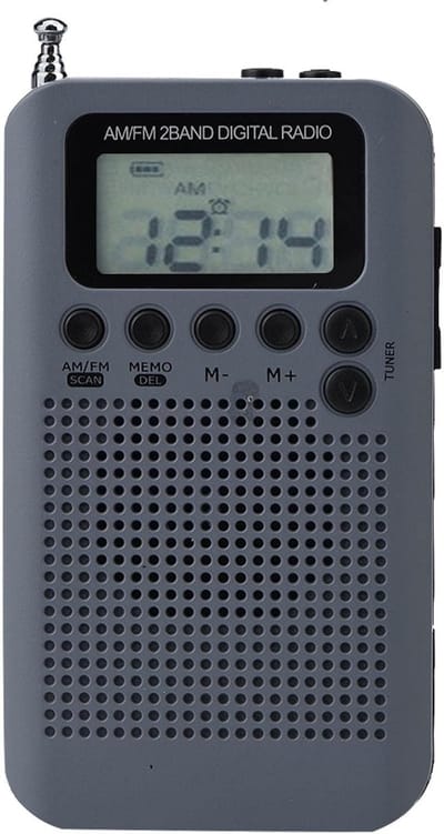 Draagbare Radio - Digitale Tuner - Muziek Luisteren - Compact Formaat - 105 x 6 x 15 cm - Grijs