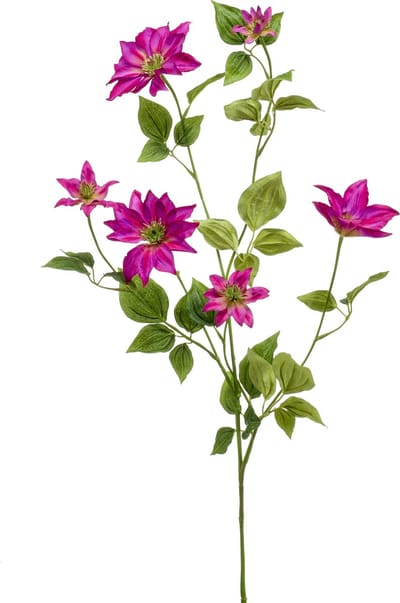 Emerald - Kunstbloem Clematis 110cm fuchsia - Kunstplant voor binnen