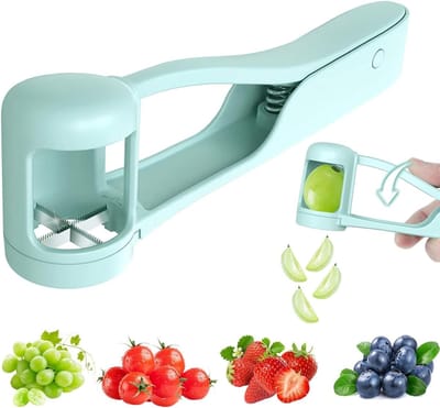 1 Stuk - Druiven Snijder - Draagbare Fruitcutter - Keukengadget - Geschikt voor Kinderen, Bakken, Dessert Maken - Blauw