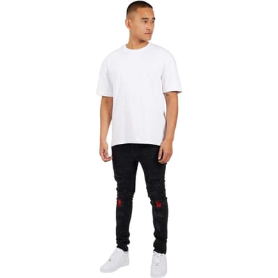 Brave Soul Herenjeans met scheuren (Houtskoolwas)