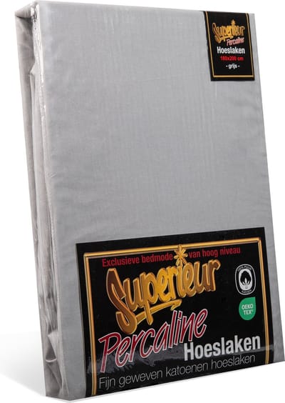 Superieur Hoeslaken - 70x200 cm - Grijs - 100% katoen