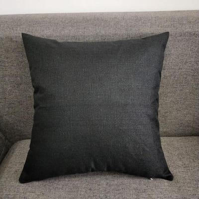 Dikke Linnen Stof Sierkussen Woonkamer Kussen Bankhoes Nachtkastje Rugkussen Auto Lendenkussenhoes Kantoor Gebruik Rughoes 45x45CM zwart