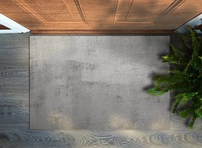 Coloray Deurmat voor binnen - Grijs Antislip Onderkant Deurmat - Concreet Schoonloopmat - Deurmat Aan Huis - Grote Deurmat - 90x60 cm