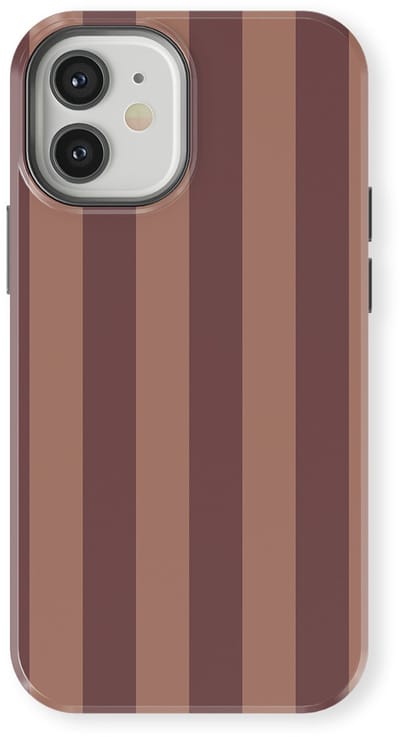DripCase Gestreept Hoesje geschikt voor iPhone 12 Mini | Backcover met Mag | Stripes Motief | Trendy Case geschikt voor iPhone 12 Mini met Strepen Burgundy Rush