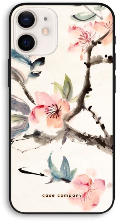 Case Company® - Hoesje geschikt voor iPhone 12 hoesje - Japanse bloemen - Biologisch Afbreekbaar Telefoonhoesje - Bescherming alle Kanten en Schermrand