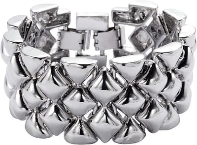 Behave - Armband - zilverkleur driehoek design - party stijl - nikkelvrij