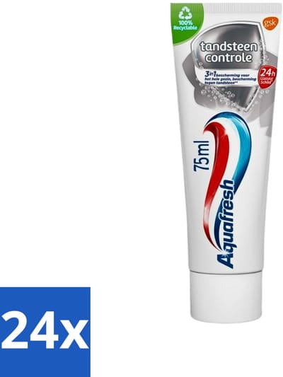 Aquafresh Tandpasta Tandsteen Controle Frisse Adem 75 ml - Voordeelverpakking - 24 stuks