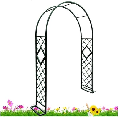 Rozenboog Metaal - Tuinboog Klimplanten - Planten Ondersteunen - Gegalvaniseerd Stevig - B140xH230cm - Groen