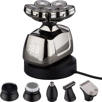 Carewat Glad Pro - Elektrisch Scheerapparaat Mannen 6-in-1 - Hoofd & Gezicht - Head Shaver - Tondeuse - Trimmer - Nat & Droog - Draadloos Opladen