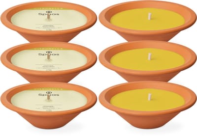 Spaas Citronella Buitenkaars Royal Flame - Terracotta Tuinkaars Ø23cm - circa 13u - 6 kaarsen