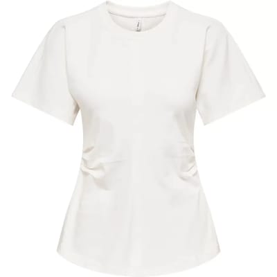 Only ecru dames t-shirt   Ronde hals   Regular fit   Duurzaam   Korte mouw Ecru S