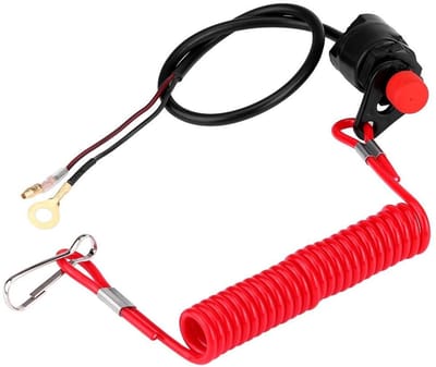 By shayne - Buitenboordmotor Kill Switch - Motorfiets Veiligheidsschakelaar - Betrouwbare Stopfunctie - Zwart/Rood - Voor Grasmaaiers en Voertuigen -.