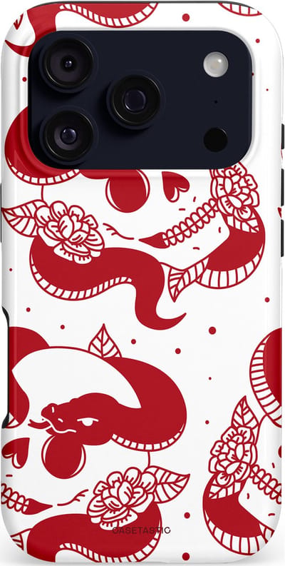 Casetastic hoesje geschikt voor Apple iPhone 17 Pro - MagSafe - Dubbellaagse bescherming - Beet van de nacht - Fashion Case - Wit Rood Lichtroze