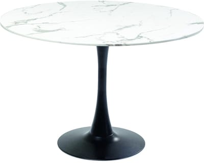 Eettafel Schickeria Ø110cm marmerprint wit en zwart Kare Design