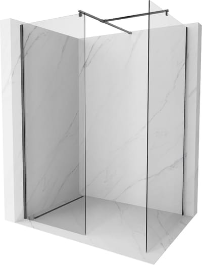 Mexen Kioto douchewand Walk-in 100 x 70 , transparant, geborsteld grijs - 800-100-202-66-00-070